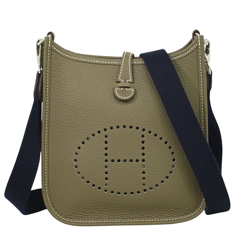 Authentic Hermes Evelyn TPM Taurillon Clemence Leather Shoulder Bag Pochette B
