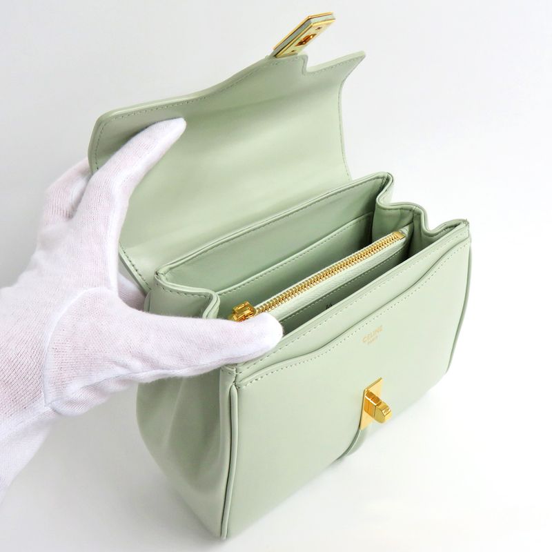 Celine Mini 16 Seise 197983bey.29ja Jade Calfskin 2way Handbag