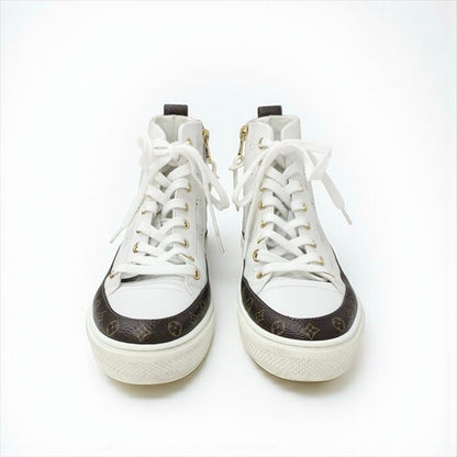Louis Vuitton Stellar Line Monogram Sneakers Shoes Leather White Brown Logo