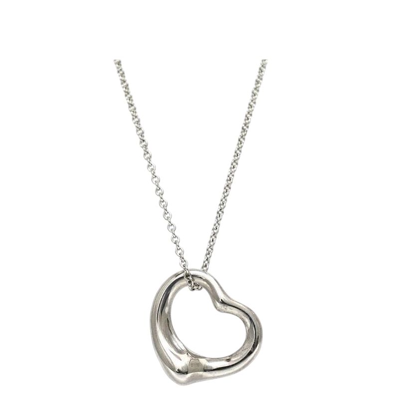 Tiffany & Co Open Heart Necklace Ec22784 Silver