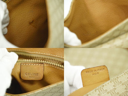 Authentic Celine Macadam Shoulder Bag Pochette PVC Beige Macadam Bag Pre-owned