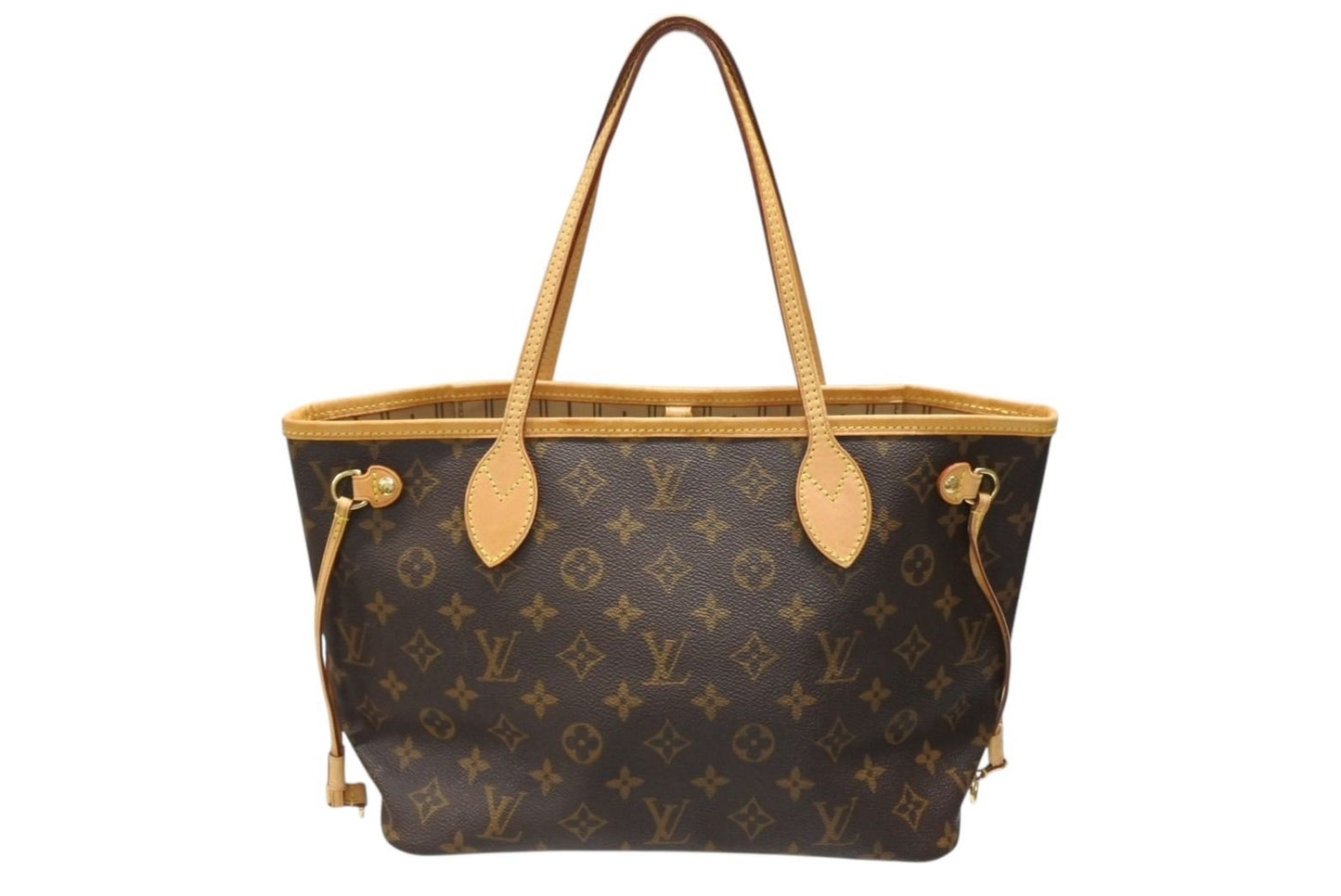 Louis Vuitton Monogram Neverfull PM Tote Bag Brown Vachetta Leather Gold