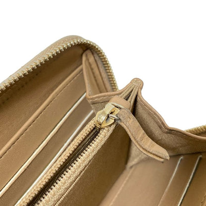 Chanel Long Wallet V-stitched (chevron) Beige Coco Mark/gold Hardware / Round