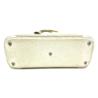 Hermes Handbag Bollide 35 Toile Ash White