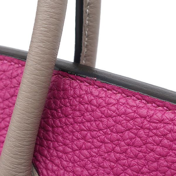 Hermes Handbag Birkin 25 Togo Rose Purple and Tourtière Gray Gold Hardware [po