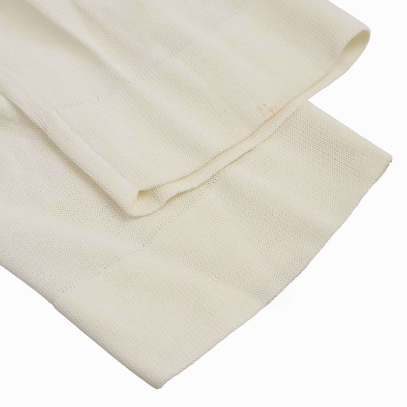 Hermes Silk Shawl Docking Rayon Knit Cardigan White 42