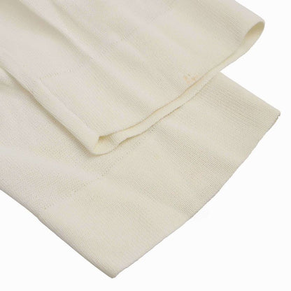 Hermes Silk Shawl Docking Rayon Knit Cardigan White 42