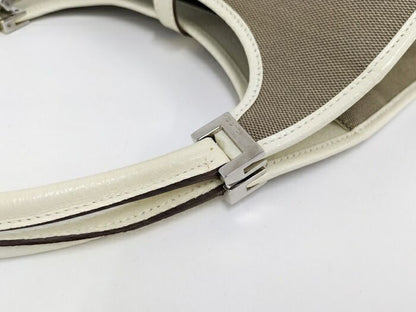 Gucci Shoulder Bag Jackie Hardware Canvas Ivory Brown 0021068