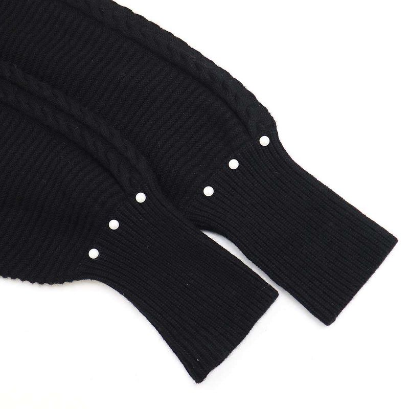 Chanel Faux Pearl Cashmere Cotton Knit Cardigan P53610k06955 Black 38