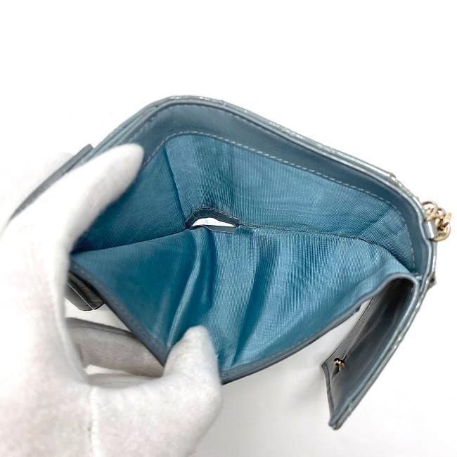 Christian Dior Trifold Wallet Gray Lady Dior Cannage