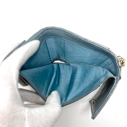 Christian Dior Trifold Wallet Gray Lady Dior Cannage