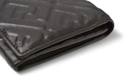 Fendi Wallet Fendi Bifold Long Wallet Leather Women Men FF Embossed Black 7m0264