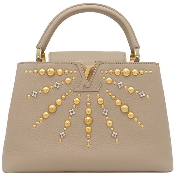 Louis Vuitton 2way Bag Capucines MM Taurillon Leather Beige Gold Hardware
