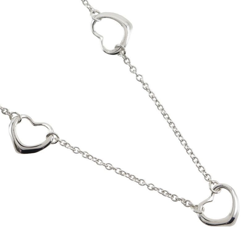Tiffany & Co Open Heart 3P Elsa Peretti Silver 925 Ladies 3.0g Necklace