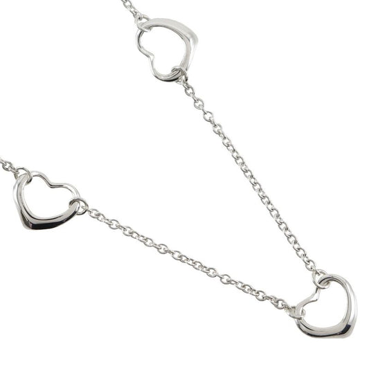 Tiffany & Co Open Heart 3P Elsa Peretti Silver 925 Ladies 3.0g Necklace
