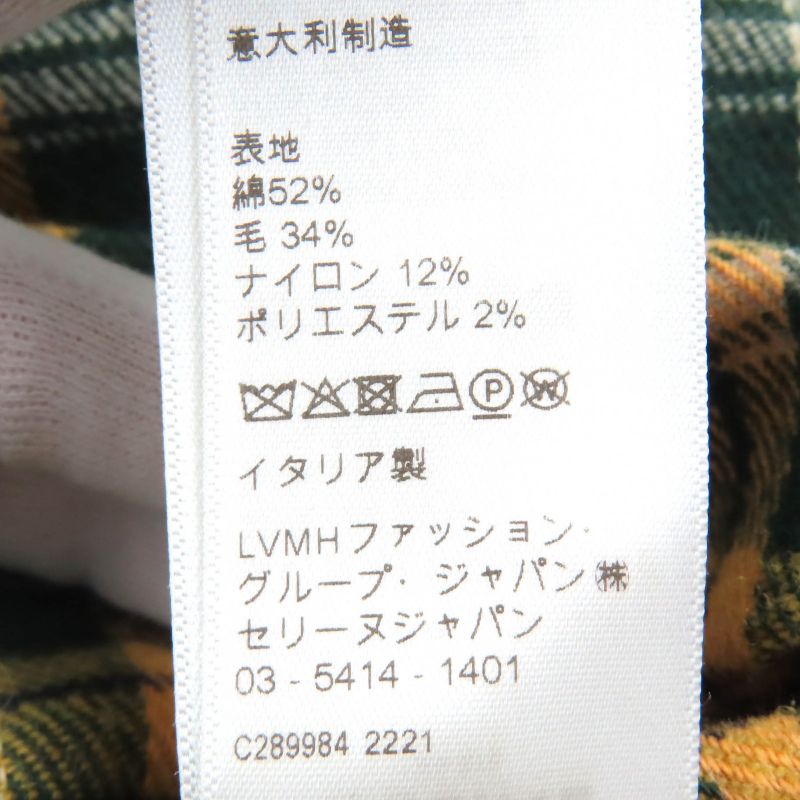 Celine 22AW 2c574954r Loose Lumber Jack Cotton Wool Checked Long Sleeve Shirt