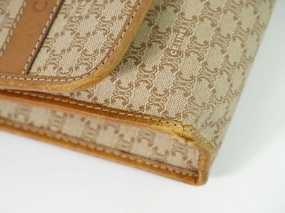 Authentic Celine Macadam Shoulder Bag Pochette PVC Beige Macadam Bag Pre-owned