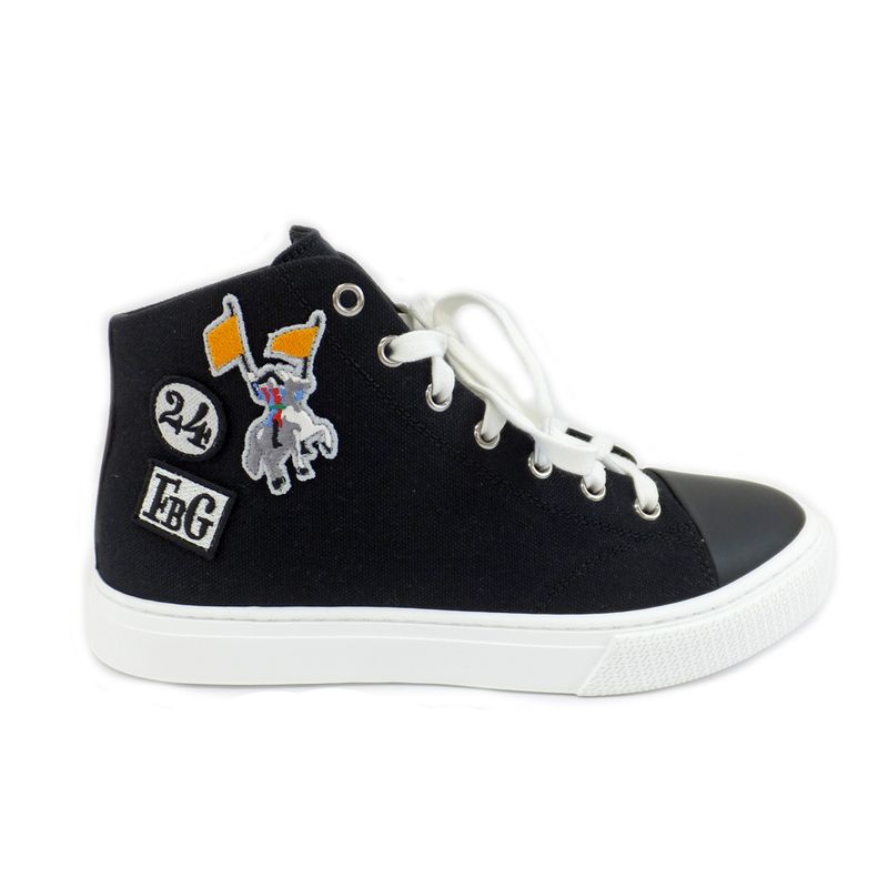 Hermes Iriko High Cut Sneakers - Description 38 Black White Cotton