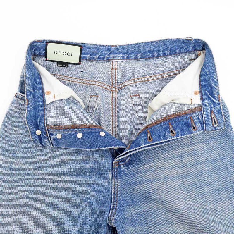 Gucci Denim Pants Pomme Apple 22 Size Blue 502802 Pants Ladies Women's