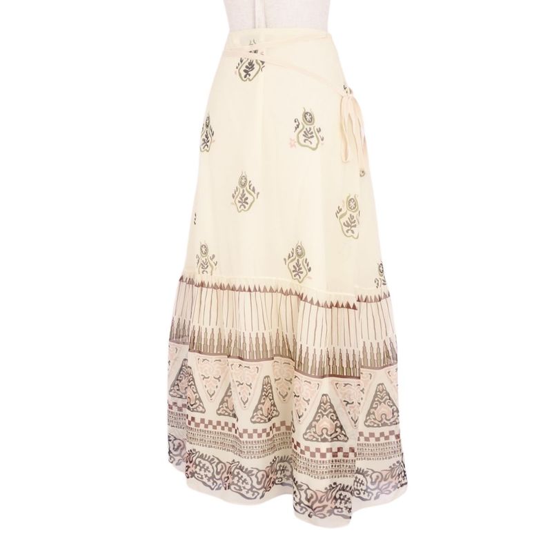 Christian DIOR Skirt Wrap Skirt Long Skirt Made In Italy Silk Bottoms Women I42