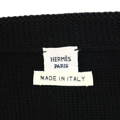 Hermes Jacquard Knit Bolero Cardigan Black 40