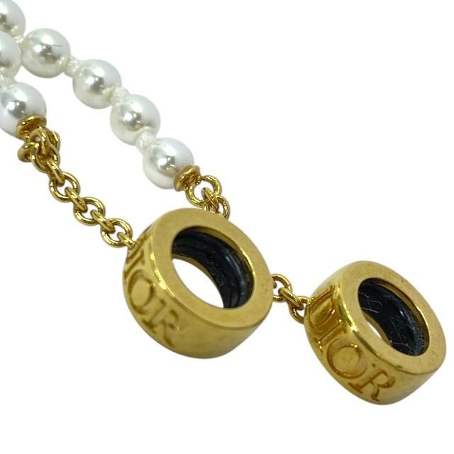 Christian DIOR Airpods Holder Necklace Airpods Holder Chain Logo Faux Pearl GP