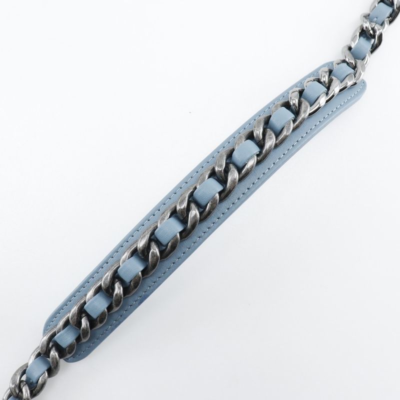 Chanel Chain Shoulder 19 Disneuf 2WAY Shoulder As1160 Tweed Blue Ladies