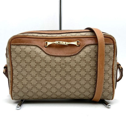 Celine Crossbody Shoulder Bag Vintage Beige Pvc/leather Ladies High Brand