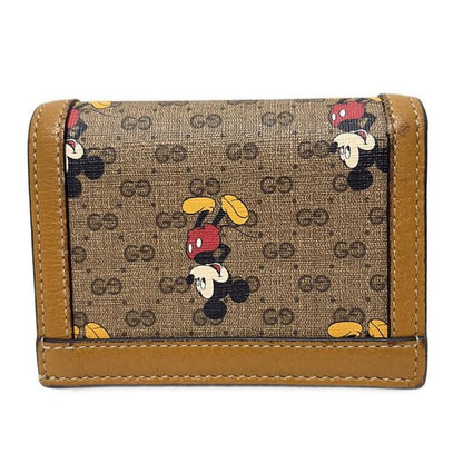 Gucci Bifold Wallet Micro GGGG Plus GG Supreme 602534 Brown X Light Brown X