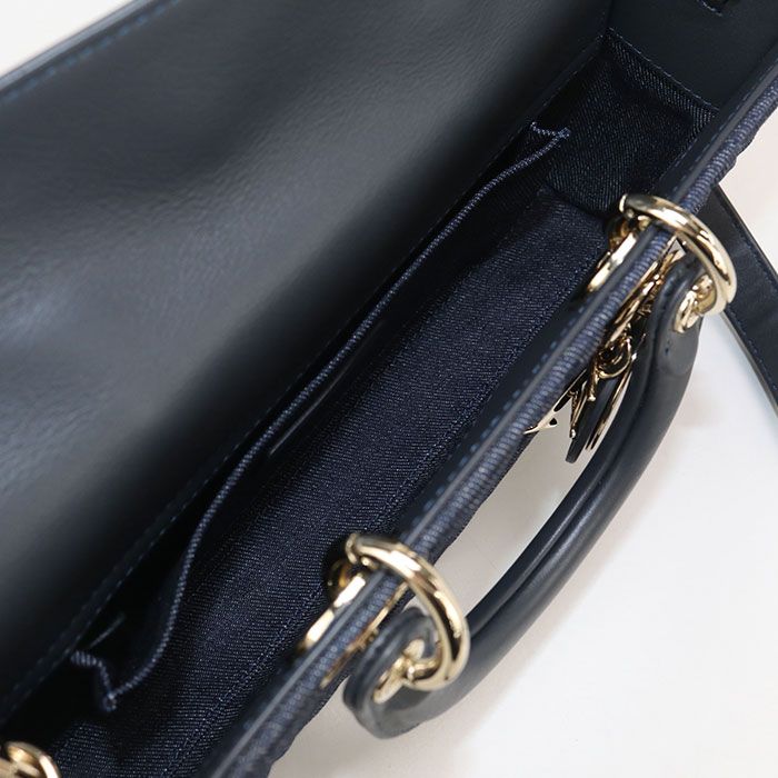 DIOR Medium 2WAY Lady D-joy M0540 Handbag Denim Calf Womens