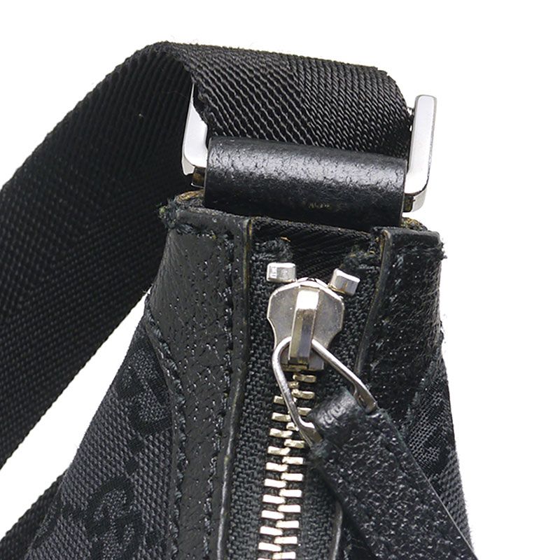 Gucci Shoulder Bag 114272 GG Canvas Black Crossbody
