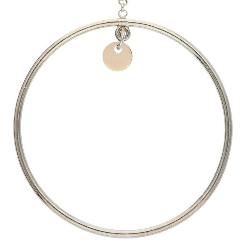 Hermes Exlibris Silver Hoop Earrings Men's