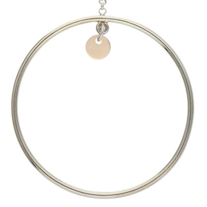 Hermes Exlibris Silver Hoop Earrings Men's