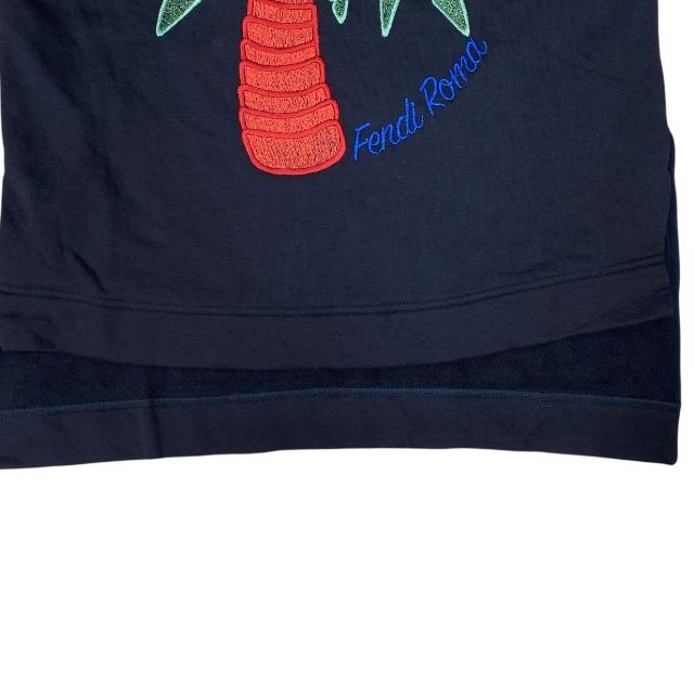 Fendi Ps7006 A3BS Sweatshirt Hoodie Pullover Embroidered Long Sleeve Palm Tree