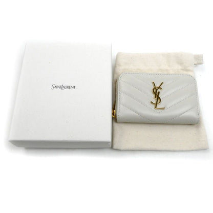 Saint Laurent Paris Cassandra Matelasse Coin Case Ivory 753788 Ladies Preowned