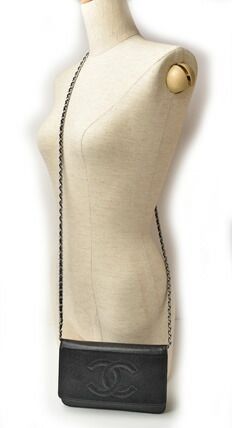 Chanel Chain Wallet Shoulder Bag Long Wallet Clutch Chanel Caviar Skin CC Mark