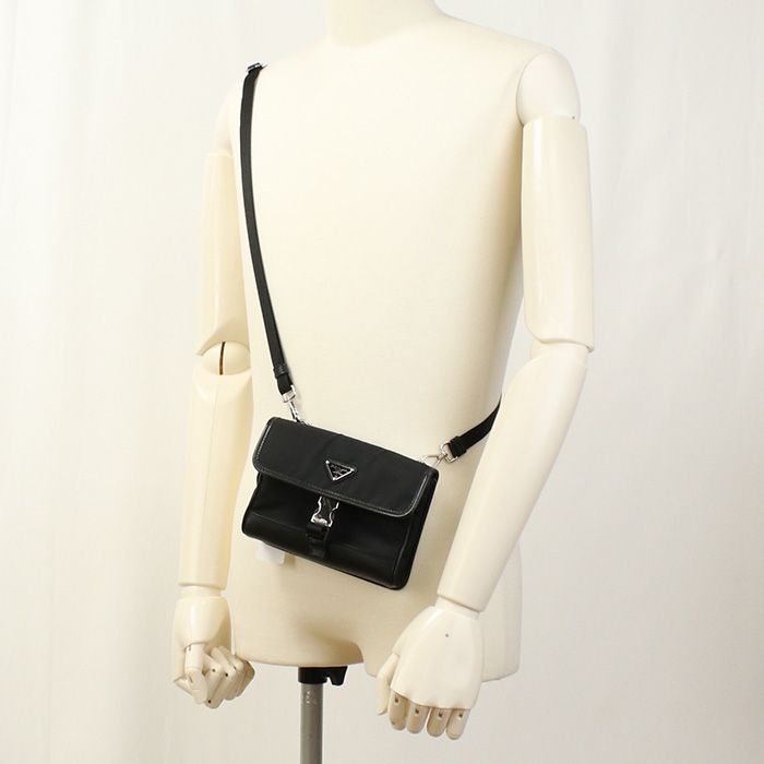 Prada 2zh108 Crossbody Shoulder Bag Nylon Saffiano Leather Men's