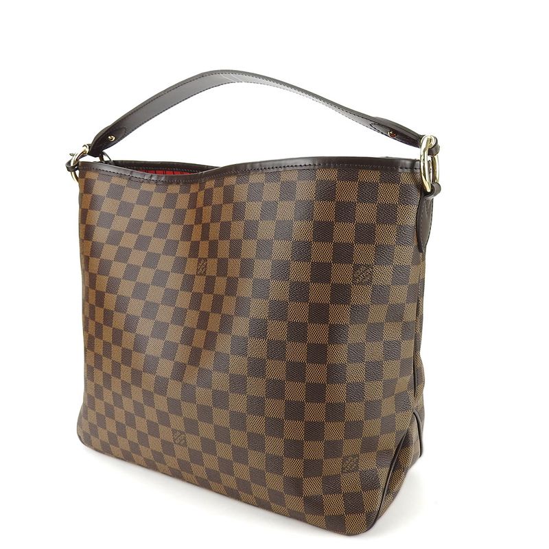 Louis Vuitton Shoulder Bag Delightful PM N41459 Damier Ebène Brown Gold