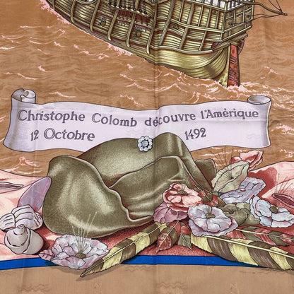 Hermes Scarf Carre 90 Silk Christophe Colomb Decouvre 1 Amerique 12 Octobre