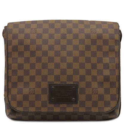Louis Vuitton Shoulder Bag Brooklyn MM Damier Canvas Damier Gold Hardware Brown