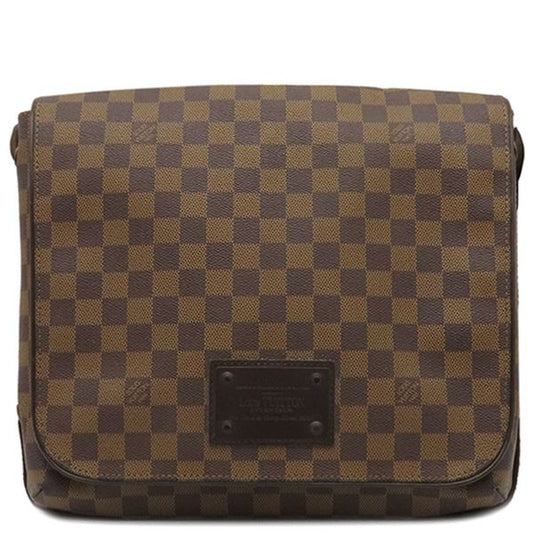 Louis Vuitton Shoulder Bag Brooklyn MM Damier Canvas Damier Gold Hardware Brown