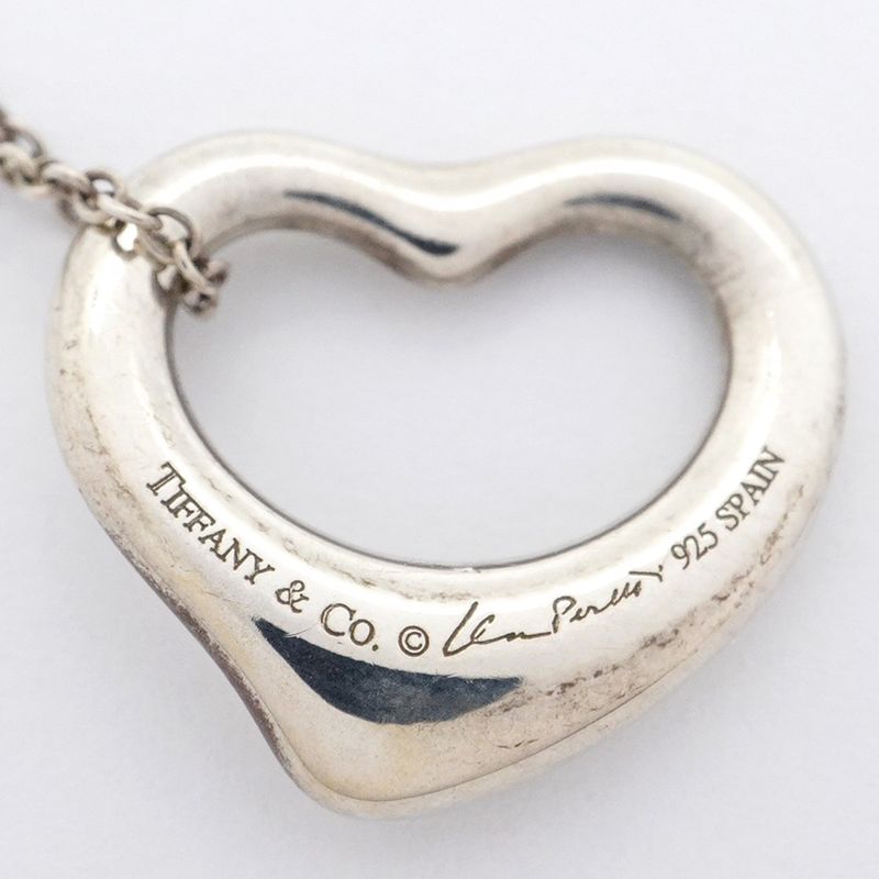 Tiffany & Co Necklace Open Heart Silver 925 Ladies