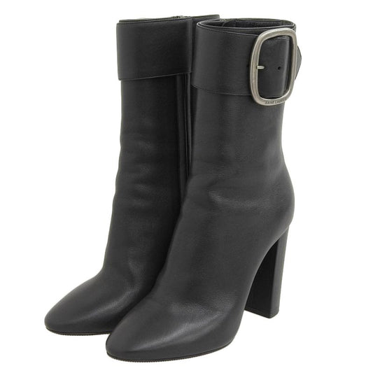 Saint Laurent 2020 Item 529330 Leather Belted Short Ankle Boots 36.5 23-23.5cm