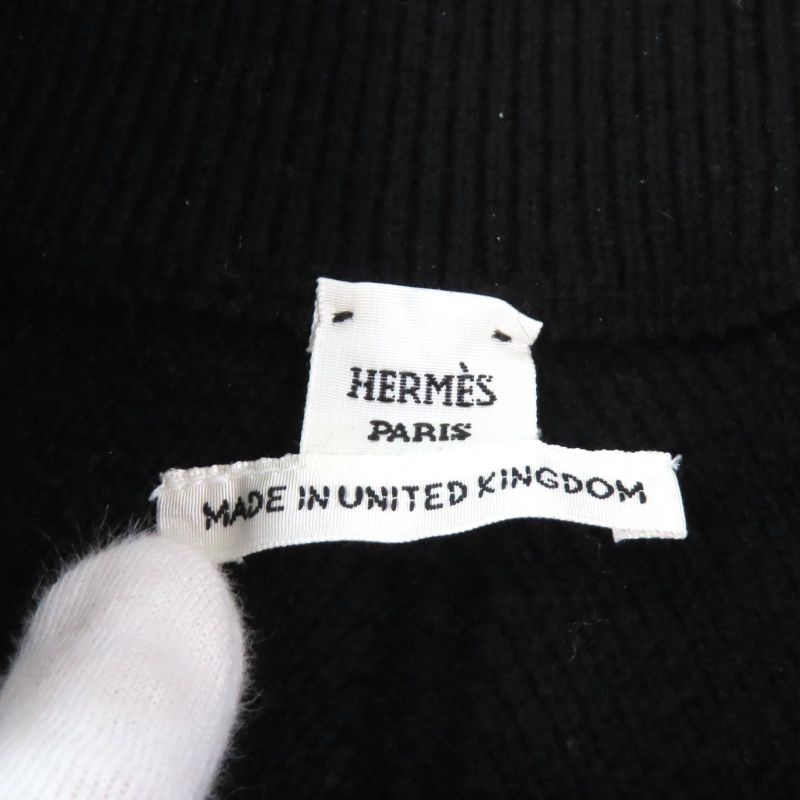 Hermes 22AW 2h2300d1 100% Cashmere Trapezoidal Knit Skirt With Serie Hardware