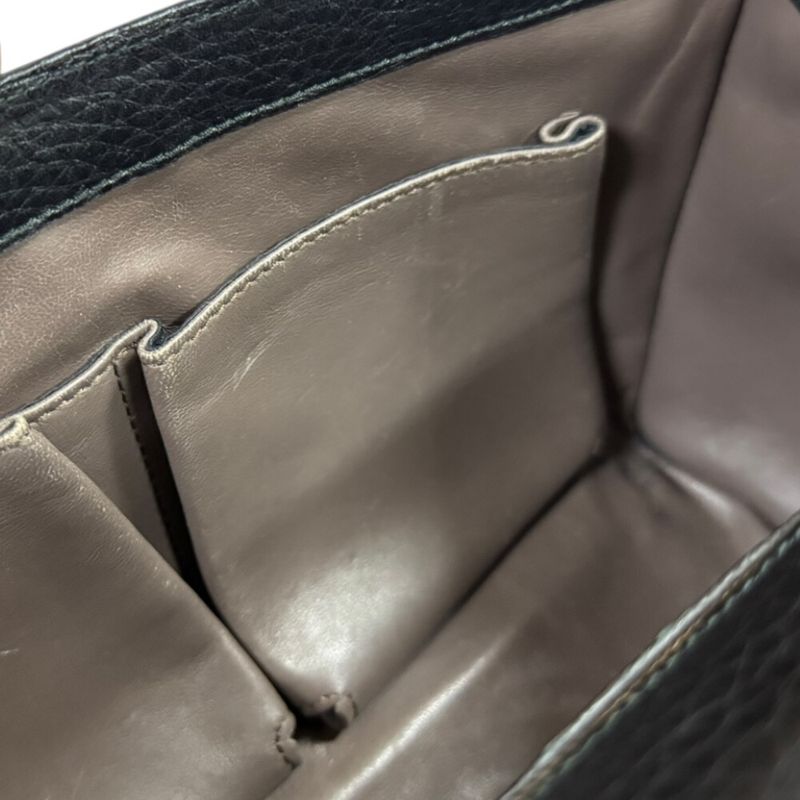 Gucci Studded Bamboo Shoulder Bag Leather 387611 Black Ladies Gucci