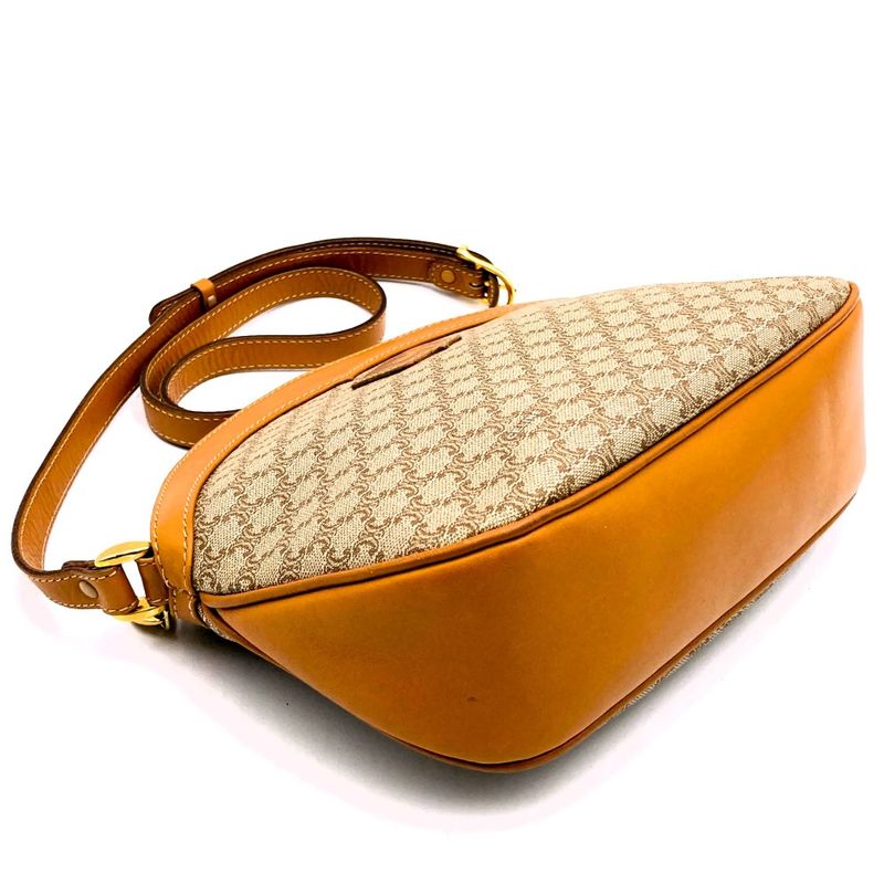 Celine M08 Shoulder Bag Macadam PVC Vintage Beige Women
