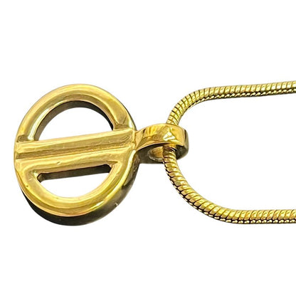 Christian DIOR Necklace Metal Vintage Gold Plated Snake Chain Gold