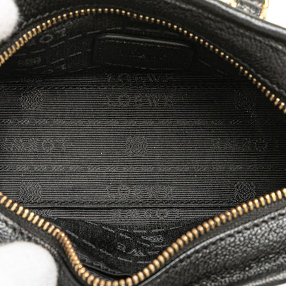 Loewe Anagram Amasona Micro Mini Handbag Shoulder Bag 2WAY Black Leather Women