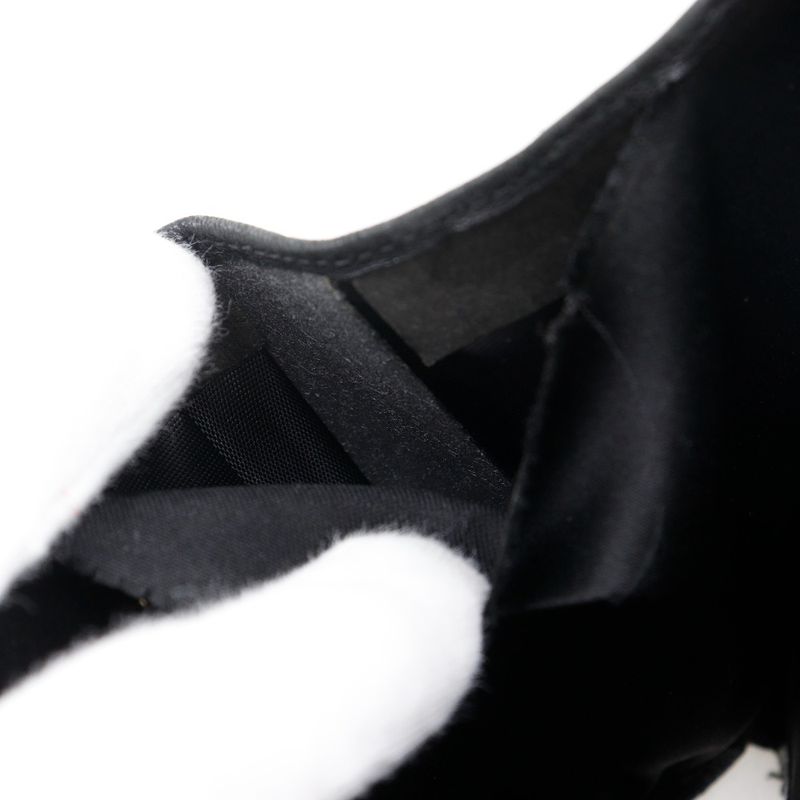 Chanel Icon Line W Hook A37152 Patent Leather Black Ladies Bifold Wallet