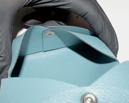 Hermes Bifold Card Case Business Card Holder Calvi Epson Blue Jean